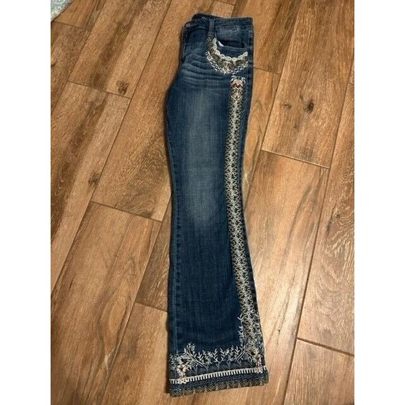 Laurie Felt Jeans Womens Size 4 Classic Denim Floral Embroidered Bootcut EUC - Picture 10 of 11